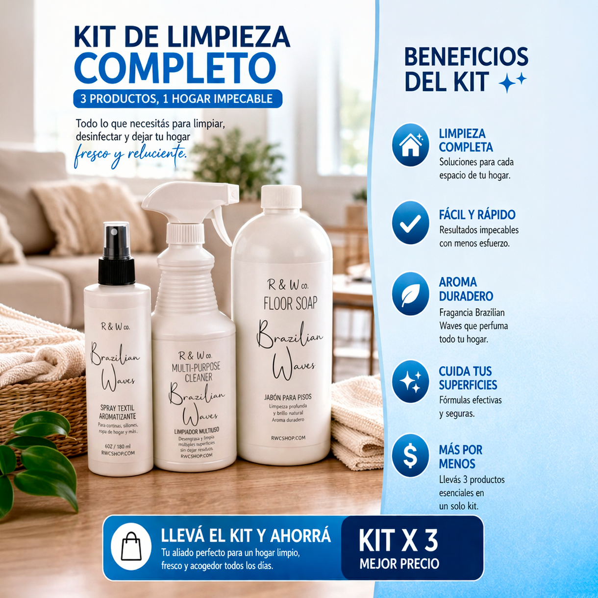 Kit de Limpieza PREMIUM Brasileño [3 PRODUCTOS]