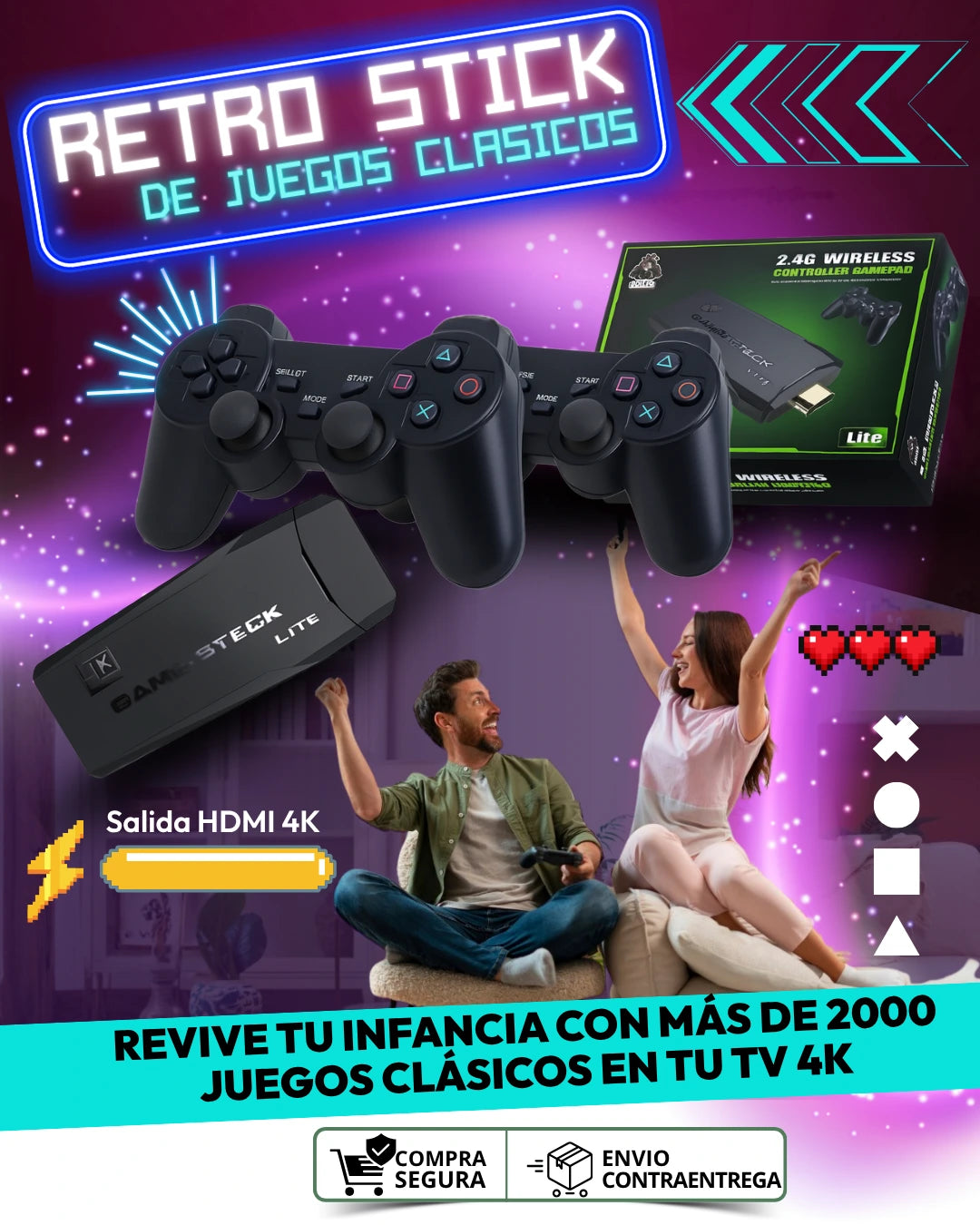 Retro Stick de Juegos Clásicos
