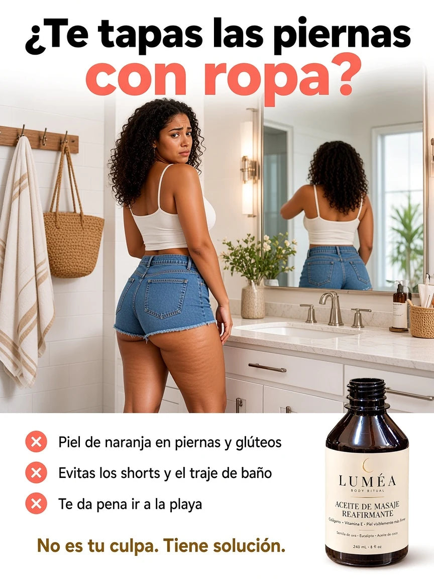 Mujer preocupada por la piel de naranja en sus piernas
