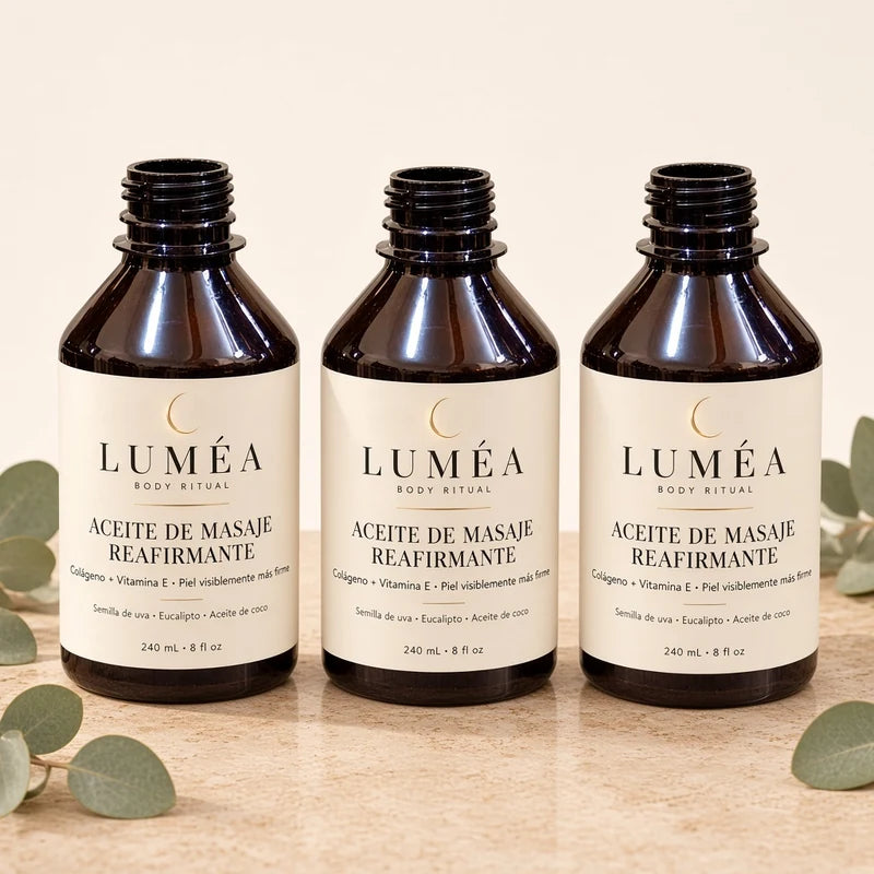 Tres frascos de aceite reafirmante anticelulitis Luméa 240 ml